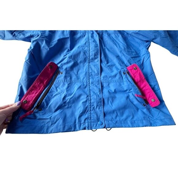 Vintage EDDIE BAUER Women's Sz L Blue Pink Gore-Tex Hooded Jacket - Picture 9 of 12